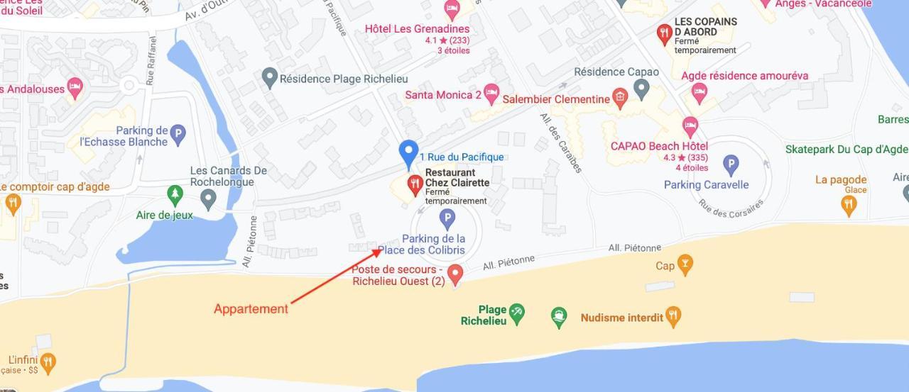 Les Maisons Sur La Plage, T2 Les Pieds Dans L'Eau Agde Kültér fotó